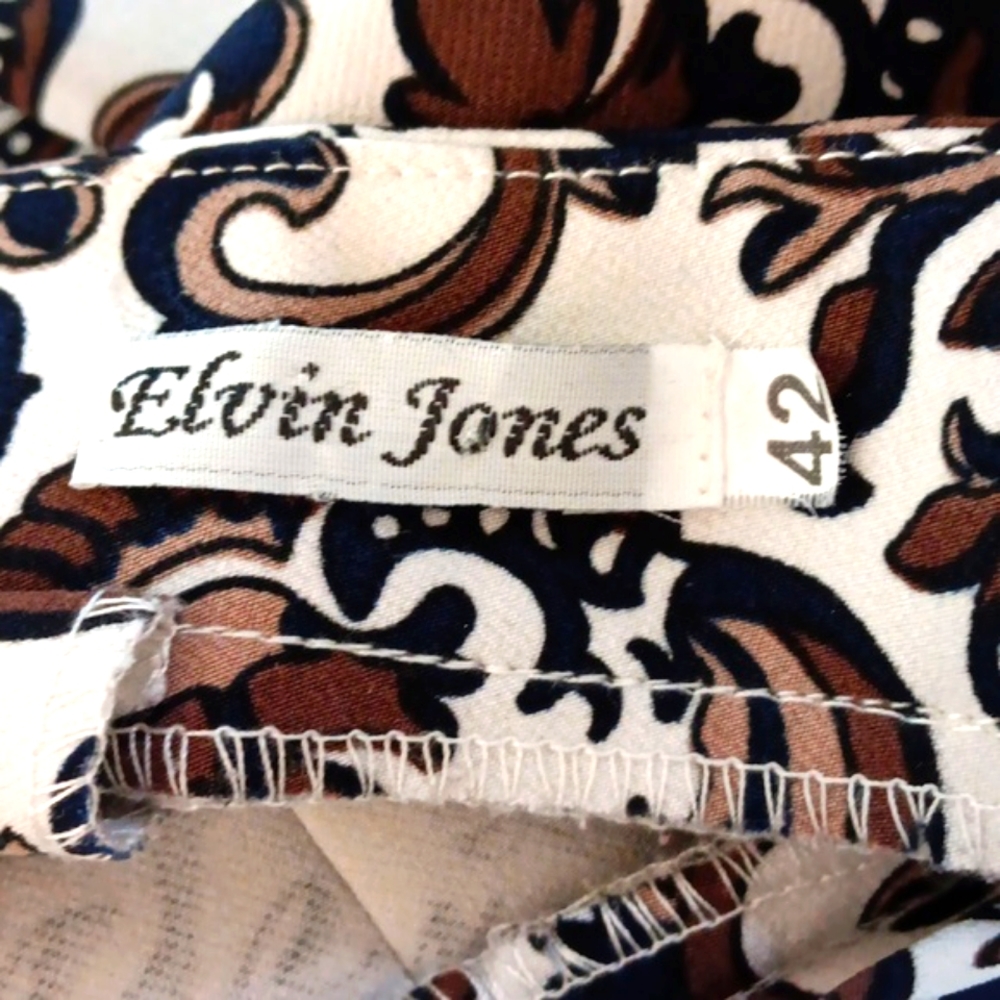 Vintage 70's geometric print maxi hostess dress. Elvin Jones 42, US 6, Small - Picture 14 of 14